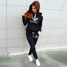 Load image into Gallery viewer, Autumn Winter 2 Piece Set Women Hoodie Pants Printed Tracksuit Pullover Sweatshirt Trousers With Pockets Tracksuit Suits