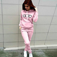 Load image into Gallery viewer, Autumn Winter 2 Piece Set Women Hoodie Pants Printed Tracksuit Pullover Sweatshirt Trousers With Pockets Tracksuit Suits